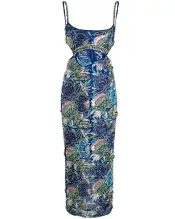 Rachel Gilbert Piper Beaded Midi Dress Ocean Blue Size AU 8 for rent on The Volte - image 4
