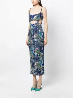 Rachel Gilbert Piper Beaded Midi Dress Ocean Blue Size AU 8 for rent on The Volte - image 1