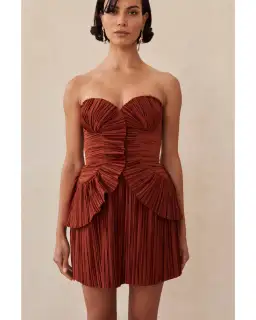 Cult Gaia Charlique Dress in Tannin Size AU 10 for rent on The Volte - image 2