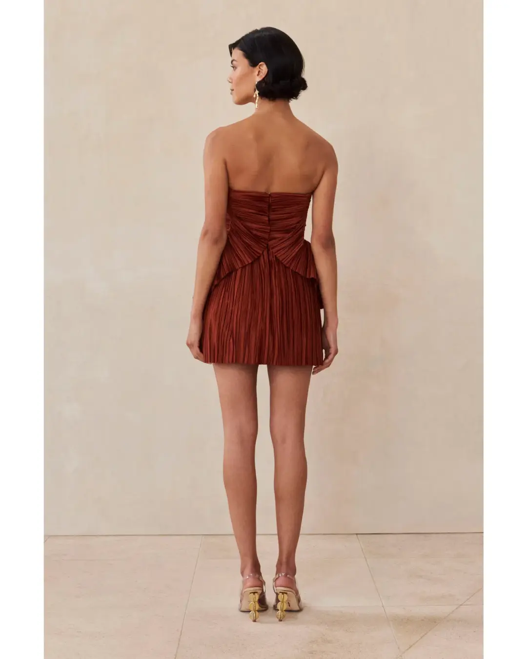 Cult Gaia Charlique Dress in Tannin Size AU 10 for rent on The Volte - main image