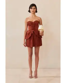 Cult Gaia Charlique Dress in Tannin Size AU 10 for rent on The Volte - image 1