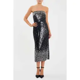 Rebecca Vallance Denise Midi Dress Black Size AU 8 for rent on The Volte - image 1
