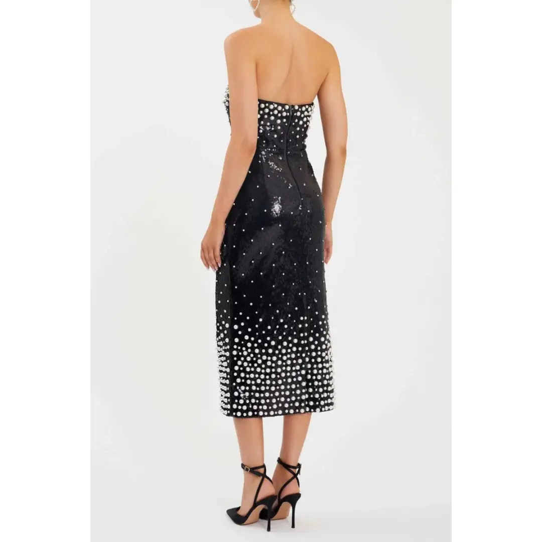 Rebecca Vallance Denise Midi Dress Black Size AU 8 for rent on The Volte - main image