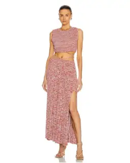 Christopher Esber Pleated Knit Set in Red Size XS / AU 6 for rent on The Volte - image 2