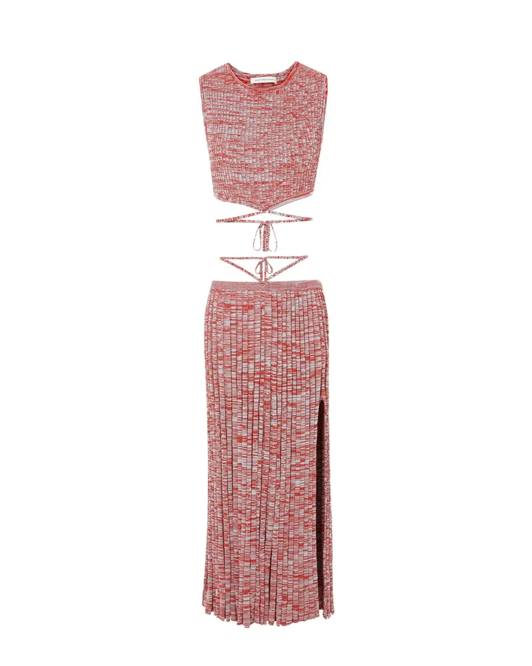 Christopher Esber Pleated Knit Set in Red Size XS / AU 6 for rent on The Volte - main image