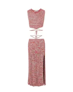 Christopher Esber Pleated Knit Set in Red Size XS / AU 6 for rent on The Volte - image 5