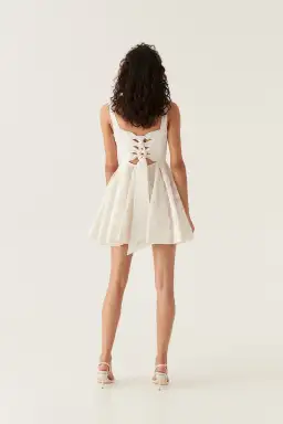 Aje Sophia Braided Mini Dress Ivory Size 12 for rent on The Volte - image 2