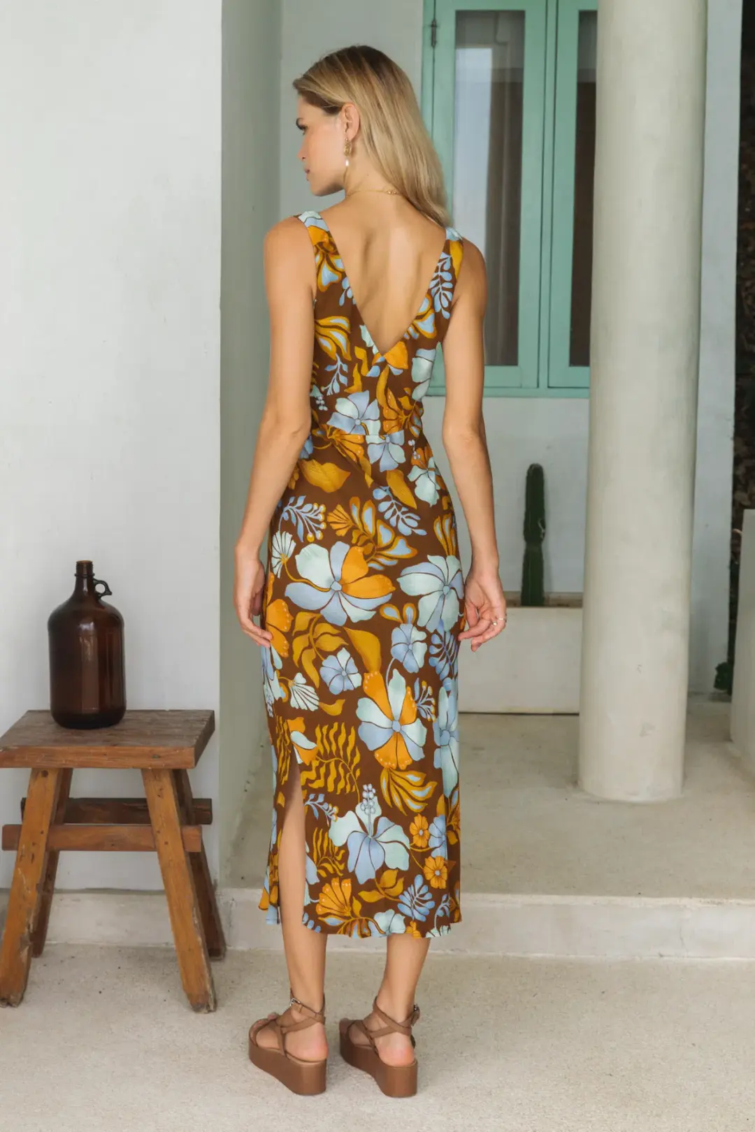 Nine Lives Bazaar Sarah Bias Midi Dress Bamboo Size 20 for rent on The Volte - main image