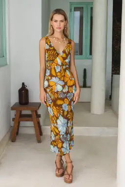 Nine Lives Bazaar Sarah Bias Midi Dress Bamboo Size 20 for rent on The Volte - image 1