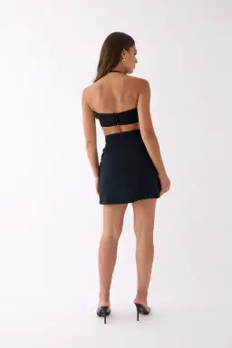 Hala Daher Aria Skirt Rose Pockets Mini Skirt Black Size 6 for rent on The Volte - image 2