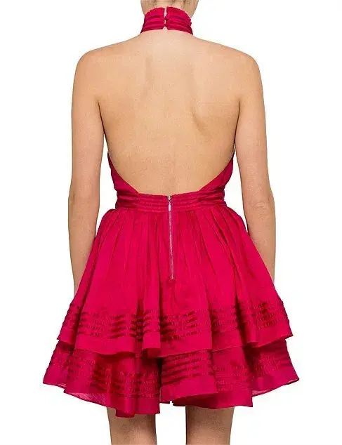 Aje Florentine Mini Dress Fuchsia Size 8 for rent on The Volte - main image