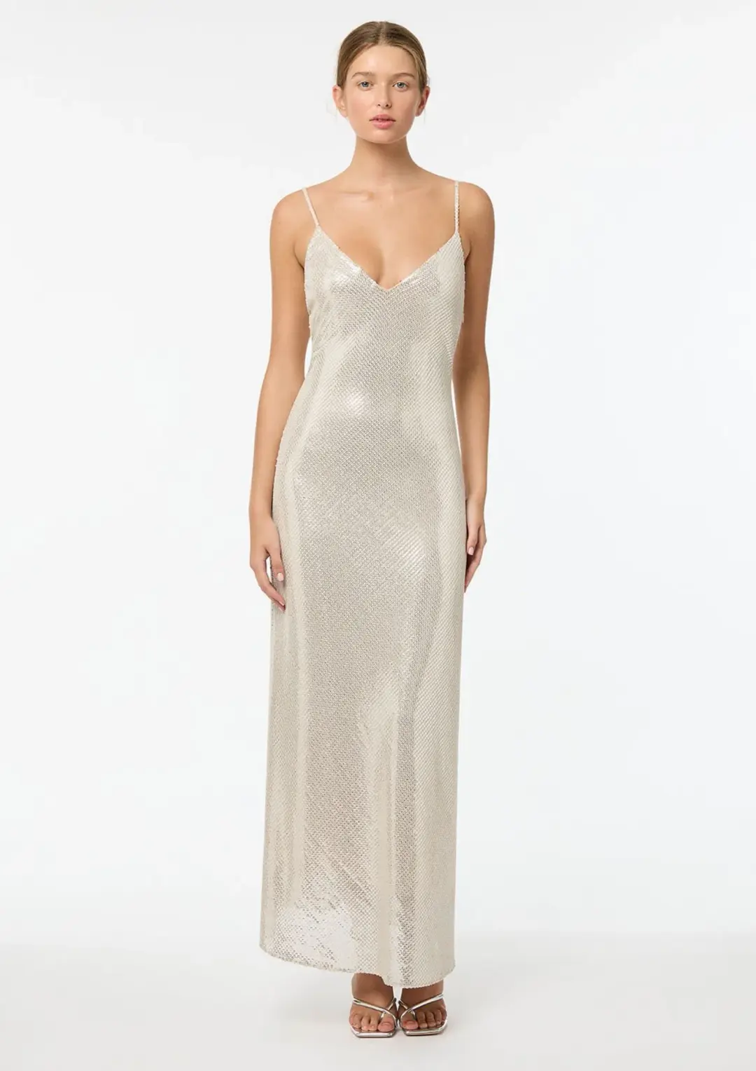 Manning Cartell High Voltage Slip Dress Nude Silver Size 10 for rent on The Volte - main image