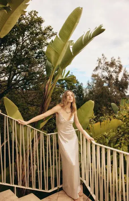 Manning Cartell High Voltage Slip Dress Nude Silver Size 10 for rent on The Volte - main image