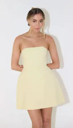 Odd Muse The Ultimate Muse Strapless Mini Dress in Lemon Size 8 for rent on The Volte - image 2