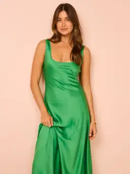 By Nicola Beneath the Stars Bias Cut Slip Dress Verde Size 16 for rent on The Volte - image 4
