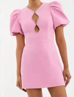 Rebecca Vallance Karina Puff Sleeve Mini Dress Pink Size 8 for rent on The Volte - image 3