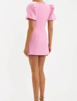 Rebecca Vallance Karina Puff Sleeve Mini Dress Pink Size 8 for rent on The Volte - image 4