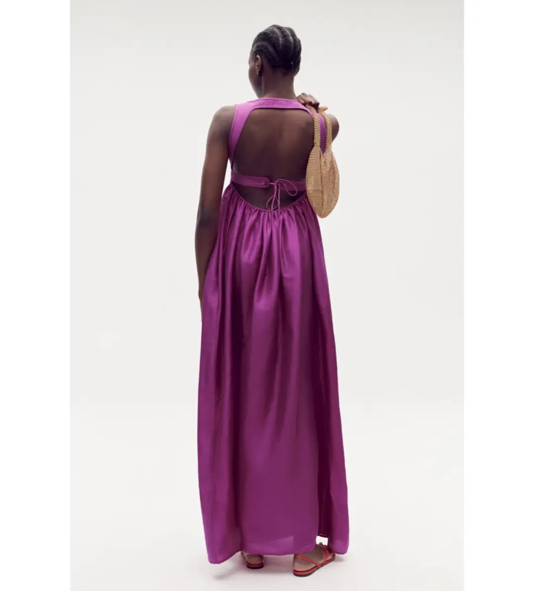 Oroton Strappy Maxi Sundress in Magenta Size 12 for rent on The Volte - main image