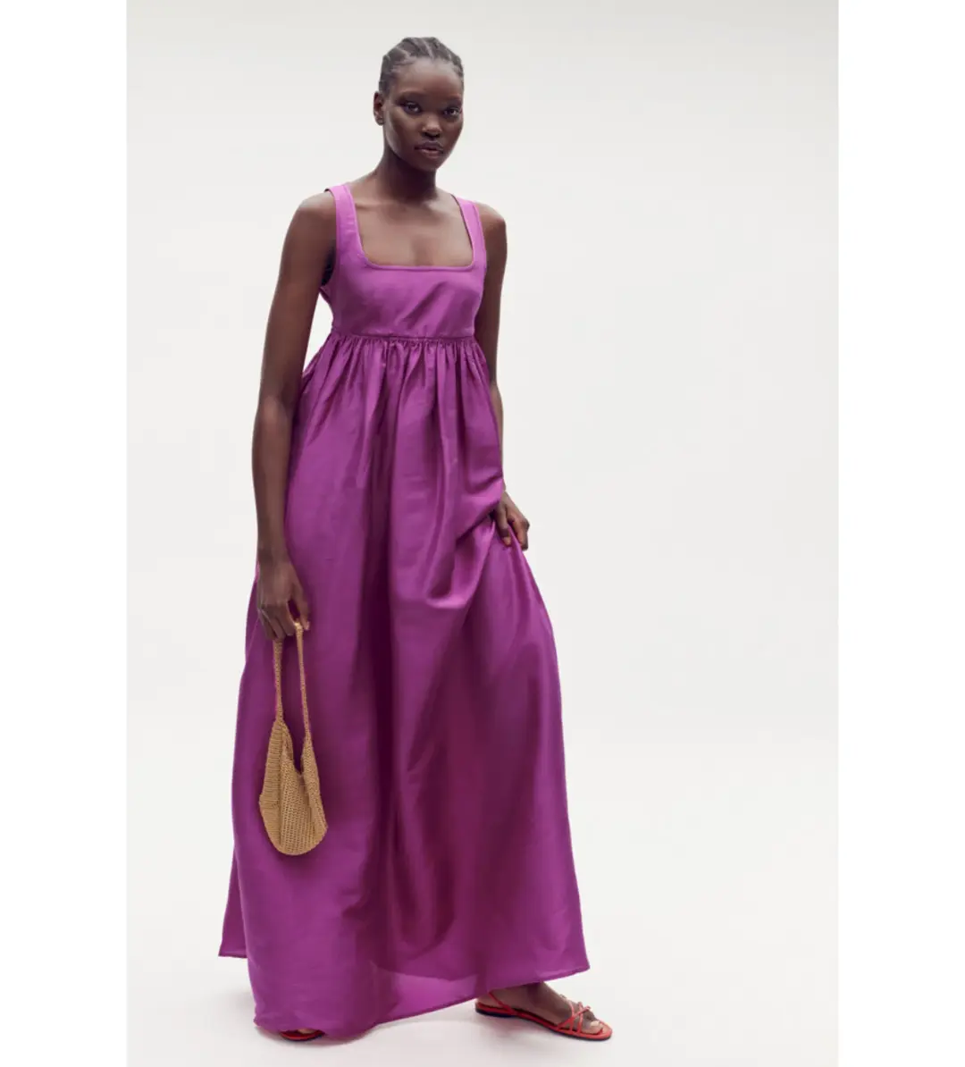 Oroton Strappy Maxi Sundress in Magenta Size 12 for rent on The Volte - main image