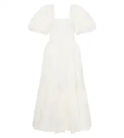 Aje Casa Puff Sleeve Midi Dress White Size 10 for rent on The Volte - image 4