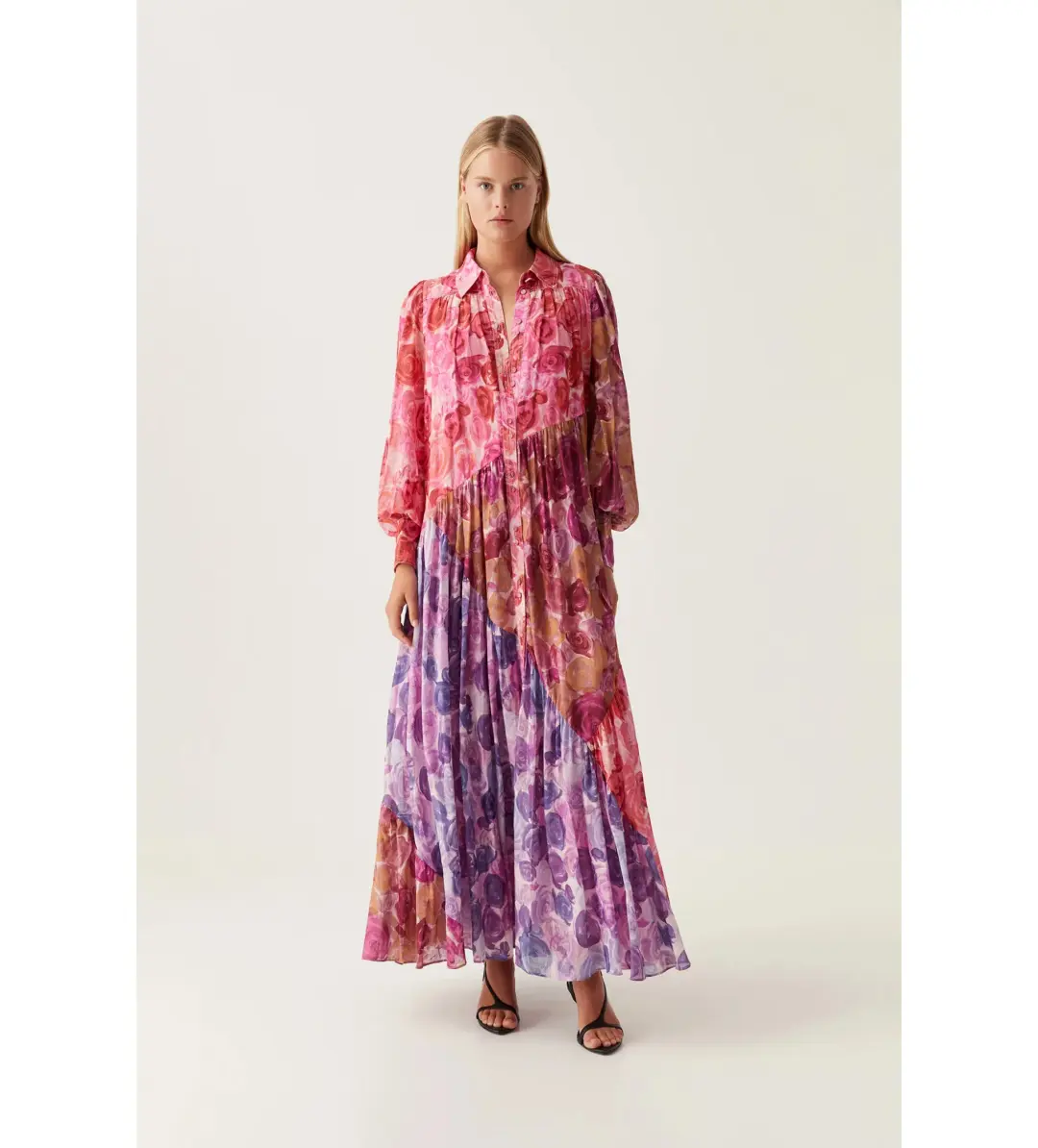 Aje Collisions Smock Maxi Dress Multi Floral Size 10 for rent on The Volte - main image