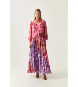 Aje Collisions Smock Maxi Dress Multi Floral Size 10 for rent on The Volte - image 1