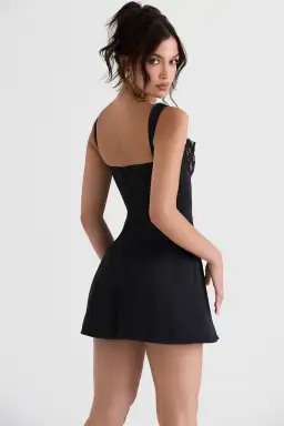 House of CB Adriana Satin and Lace Mini Dress Black Size M / AU 10 for rent on The Volte - image 3