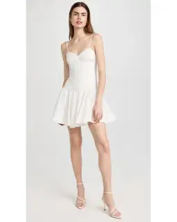 Aje Anastasia Panelled Mini Dress Ivory Size 8