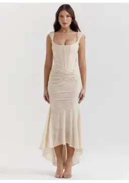 House of CB Cesca Floral Maxi Dress Vintage Cream Size XS / AU 6 for rent on The Volte - image 1