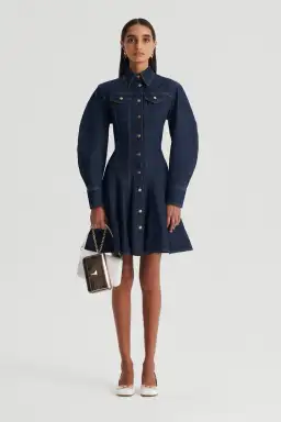 Scanlan Theodore Denim Mini Dress Indigo B Size M / AU 10 for rent on The Volte - image 1