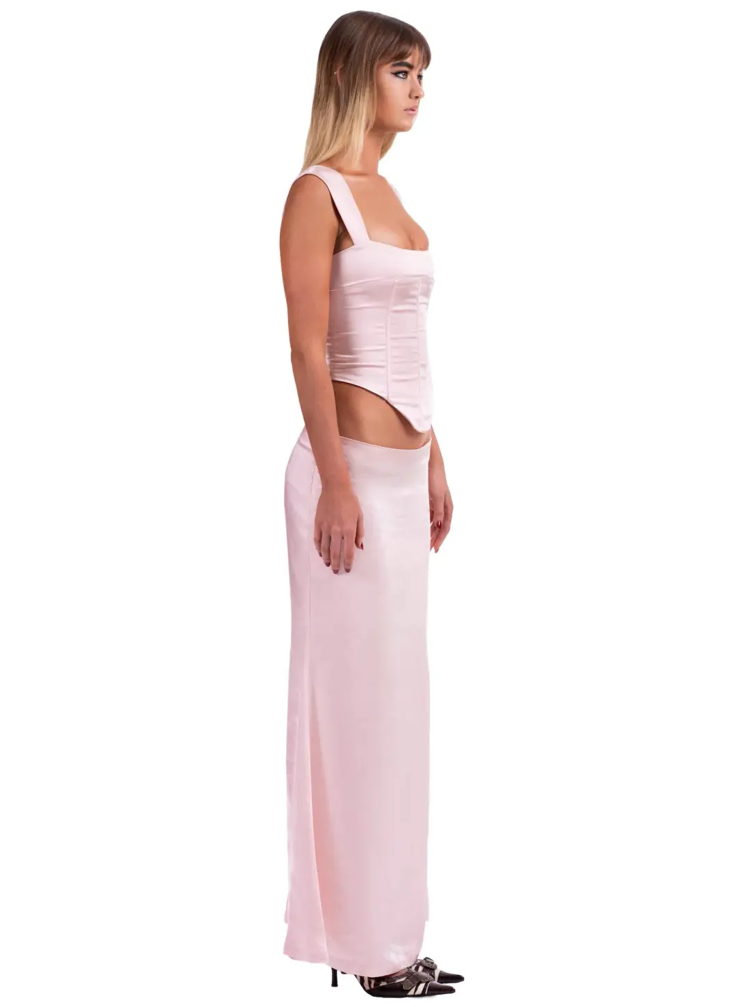 I Am Delilah Valerie Corset and Maxi Skirt Set in Petal Pink Size XS / AU 6 for rent on The Volte - main image