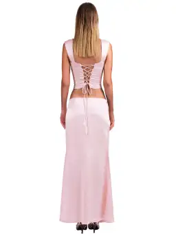 I Am Delilah Valerie Corset and Maxi Skirt Set in Petal Pink Size XS / AU 6 for rent on The Volte - image 3