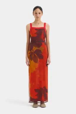 Sir the Label Libertine Tank Midi Dress Wren Print Size 12