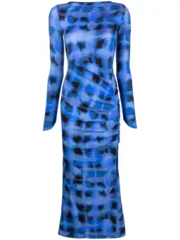 Suboo Shibori Long Sleeve Ruched Maxi Dress Blue Size M (AU 10) for rent on The Volte - image 5