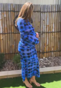 Suboo Shibori Long Sleeve Ruched Maxi Dress Blue Size M (AU 10) for rent on The Volte - image 3