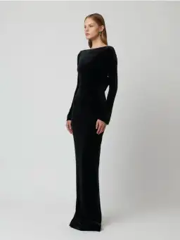 Effie Kats Yasmin Maxi Dress Black Velvet Size XS / AU 6 for rent on The Volte - image 3