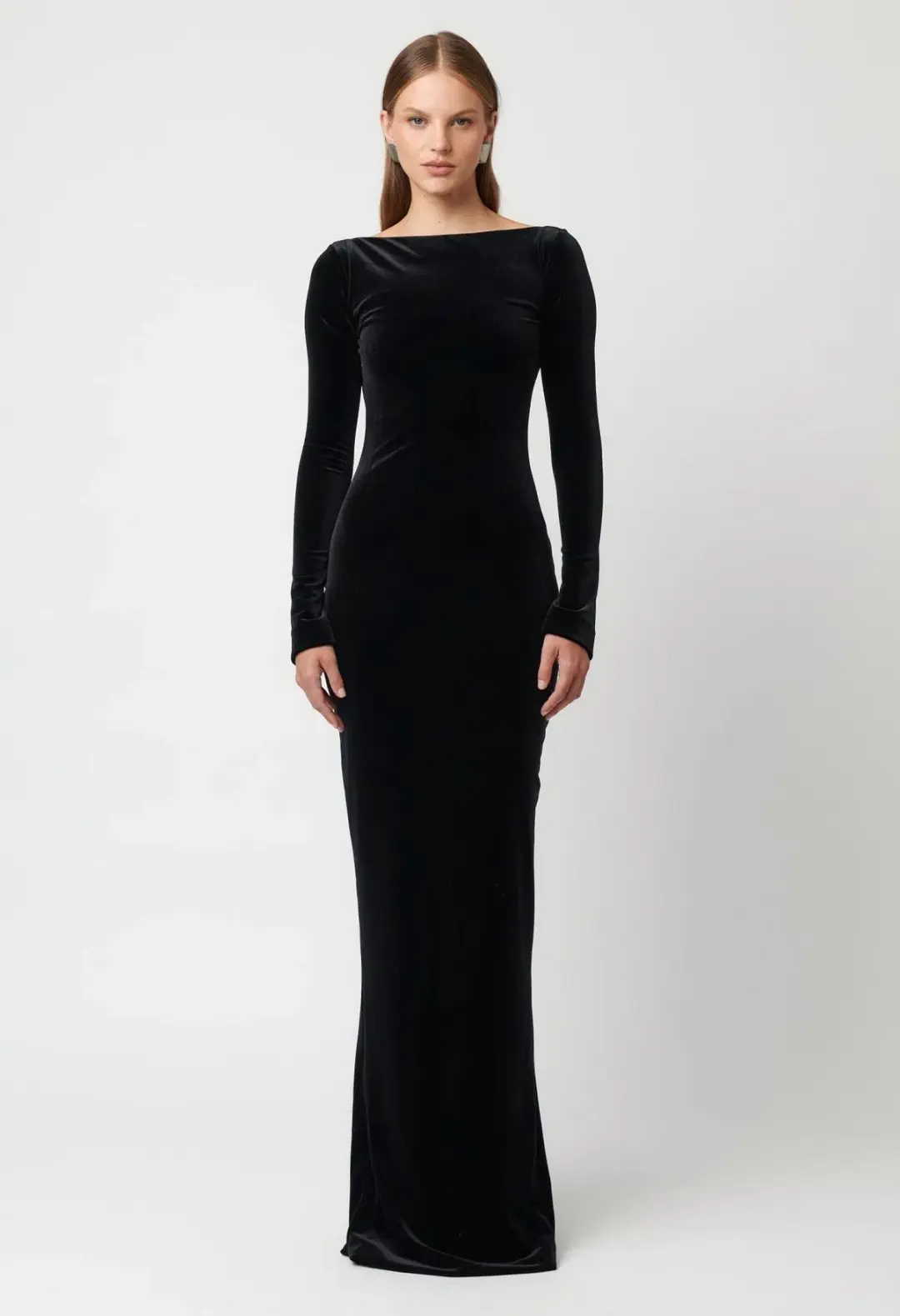 Effie Kats Yasmin Maxi Dress Black Velvet Size XS / AU 6 for rent on The Volte - main image