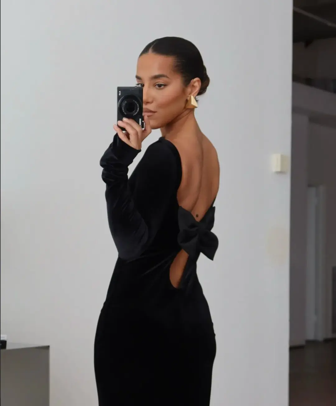 Effie Kats Yasmin Maxi Dress Black Velvet Size XS / AU 6 for rent on The Volte - main image