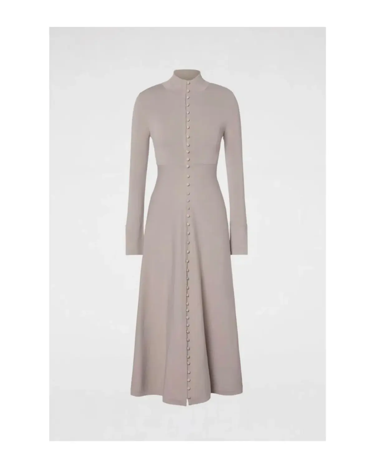 Scanlan Theodore Crepe Knit Button Dress Oyster Size AU 10 - Image 3