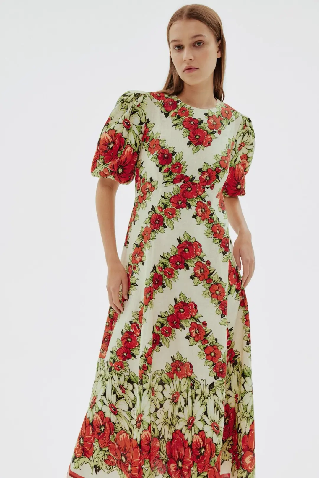 Alemais Amelie Midi Dress Floral Size AU 16 for rent on The Volte - main image