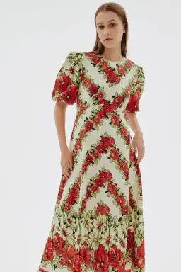 Alemais Amelie Midi Dress Floral Size AU 16 for rent on The Volte - image 2