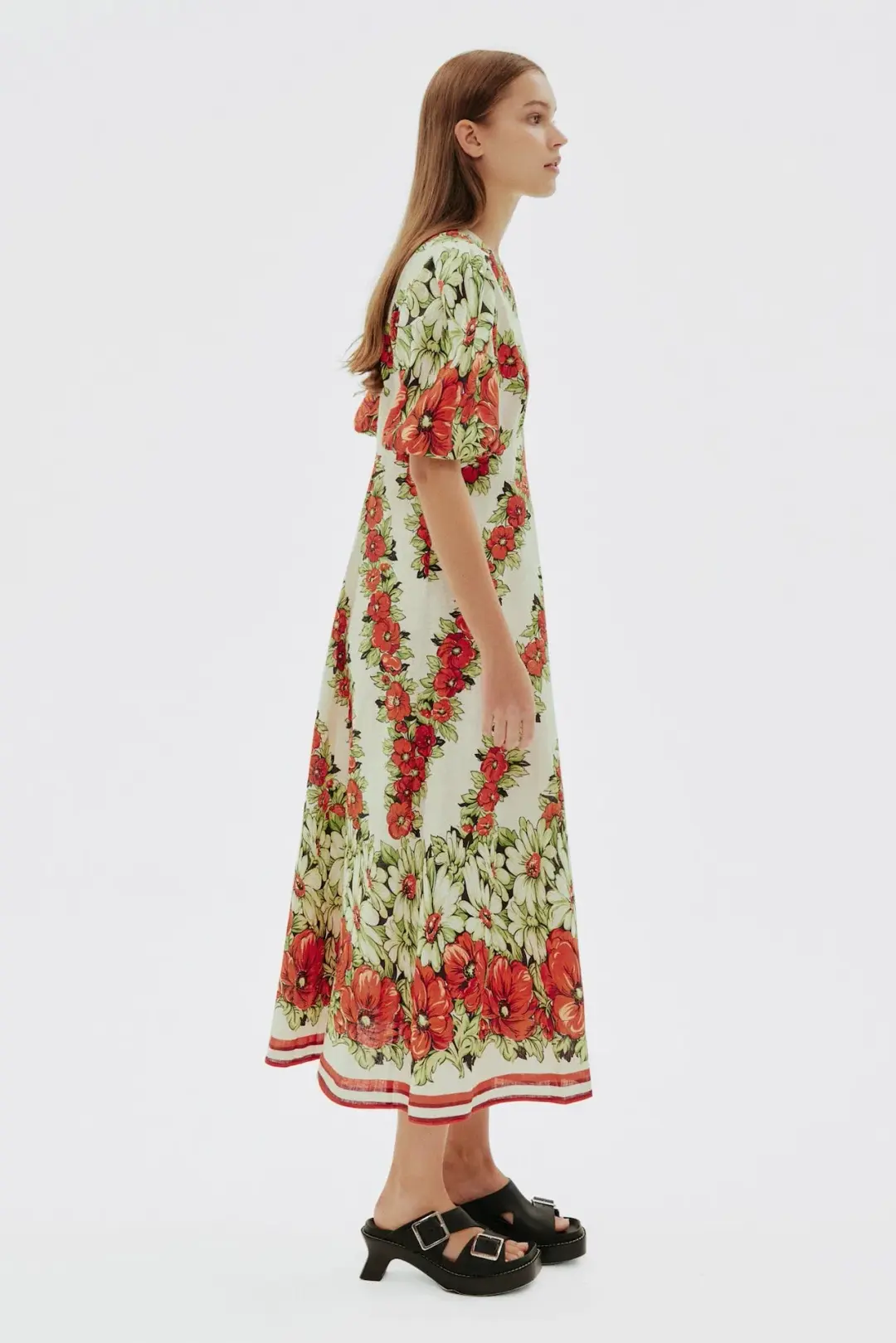 Alemais Amelie Midi Dress Floral Size AU 16 for rent on The Volte - main image