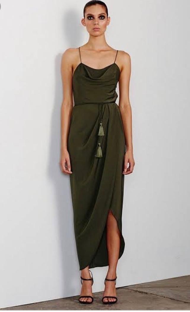 Shona Joy Leticia Lace up Cowl Khaki Size 10 - Image 2