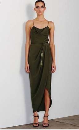 Shona Joy Leticia Lace up Cowl Khaki Size 10