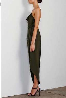 Shona Joy Leticia Lace up Cowl Khaki Size 10