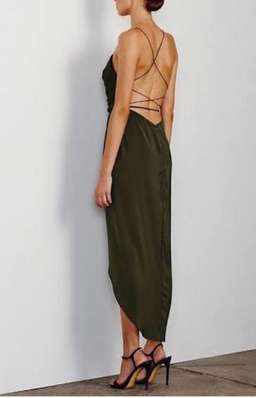 Shona Joy Leticia Lace up Cowl Khaki Size 10