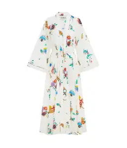 Alemais Meagan Cotton Poplin Kaftan Dress Cream Multi Size 12 for rent on The Volte - image 6