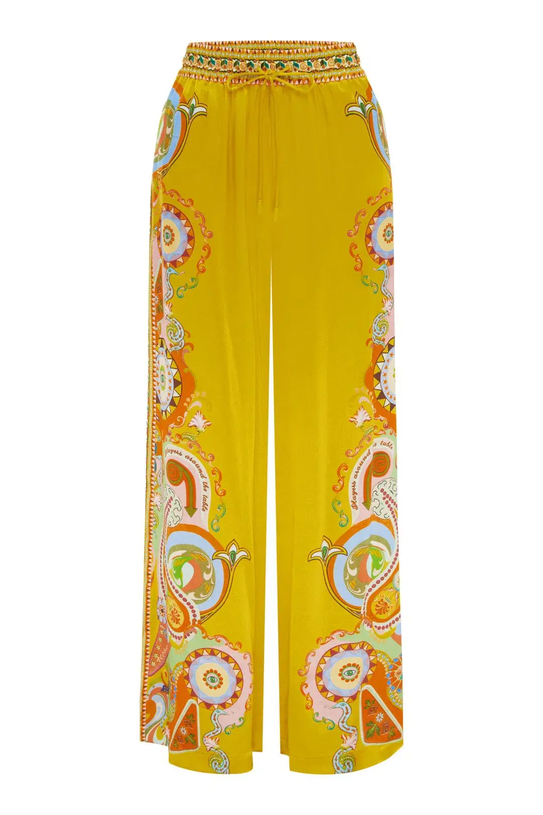 Alemais Pinball Silk Shirt and Pants Yellow Multi Size AU 16 for rent on The Volte - main image