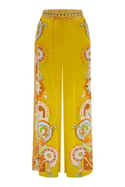 Alemais Pinball Silk Shirt and Pants Yellow Multi Size AU 16 for rent on The Volte - image 4
