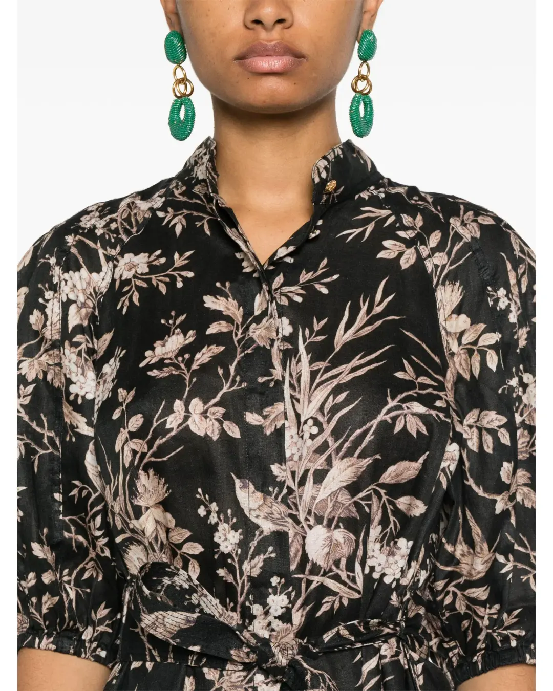 Zimmermann Kaftan Midi Dress Black Mockingbird Size 14 for rent on The Volte - main image